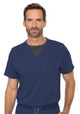 RothWear by Med Couture Cadence Men's Scrub Top 7478 in Navy