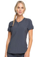 Cherokee Infinity Zip Front V-Neck CK810A in Pewter