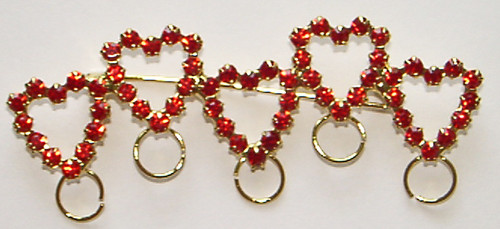 Crystal medal holder red hearts