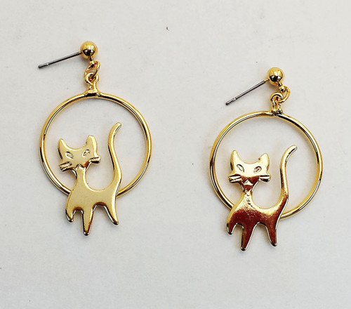 Hoop earrings/cat