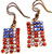 American Flag Crystal Earrings