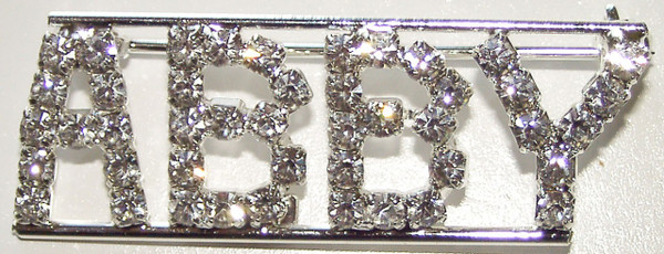 ABBY crystal name pin