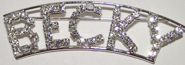 BECKY crystal name pin