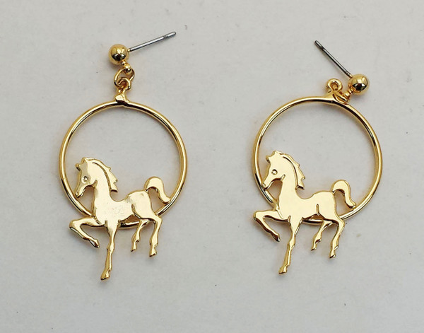 Hoop earrings/horse