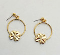 Hoop earrings/clover