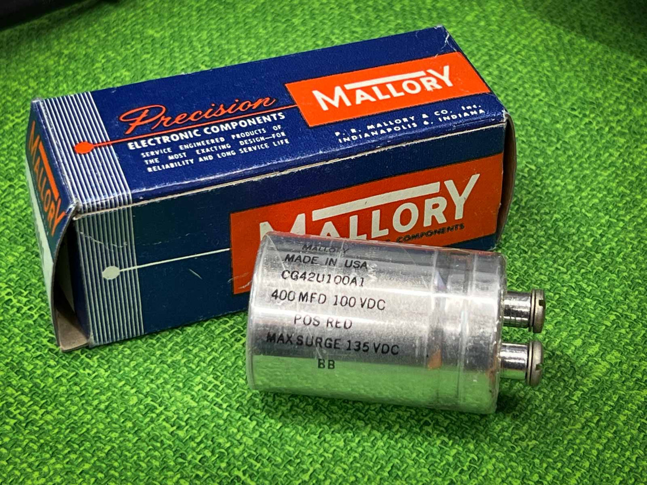 Mallory CG42U100A1 Vintage Electrolytic Capacitor 400 MFD