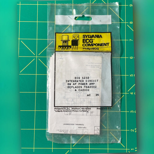 ECG 1232 in poly bag with yellow Sylvania ECG header card and spec sheet