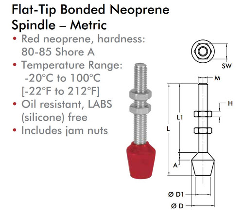 Destaco 202208-M Flat Tip Spindle, M6X1.00, 0.47, 1.73 - PartsMine.com