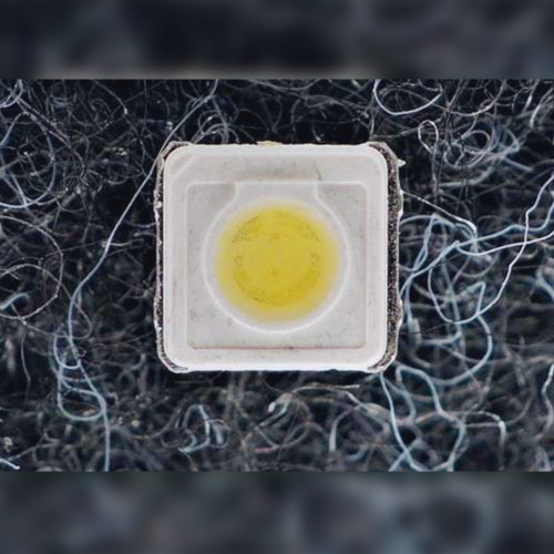 Top view of Samsung SPBWH1332S1BVC1BIB surface-mount LED showing yellow phosphor emitter.