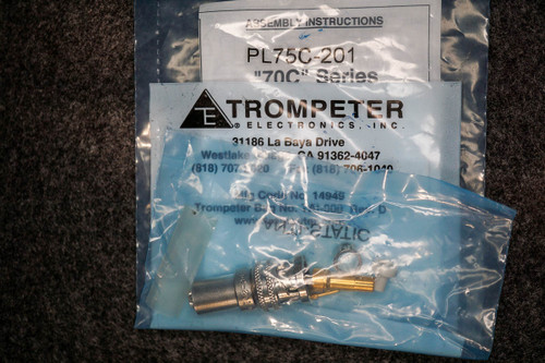 Trompeter Electronics PL75C-201 Twinaxial Connector Plug with Heat Shrink Seal & Strain Relief - R21014 | PartsMine.com