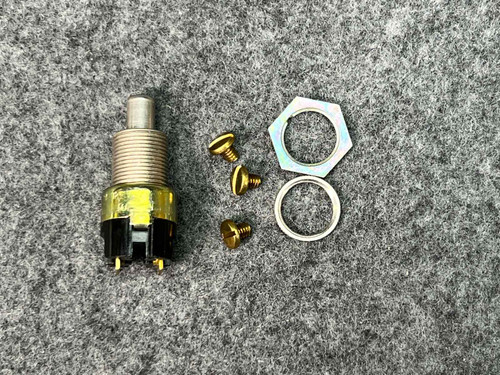 Cole Hersee 8706 momentary push button switch with hex nut, washer and three brass screws