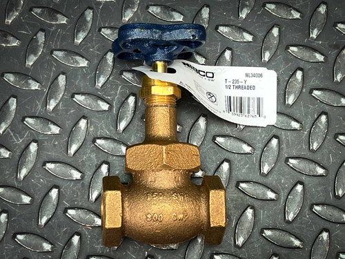 NIBCO 1/2" Threaded Globe Valve, Bronze, Class 150, PTFE Disc, T-235-Y - Ships quick from PartsMine.com
