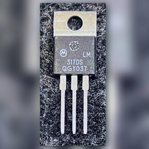 Motorola LM317DS voltage regulator front face marked LM 317DS QGY037 with three straight leads