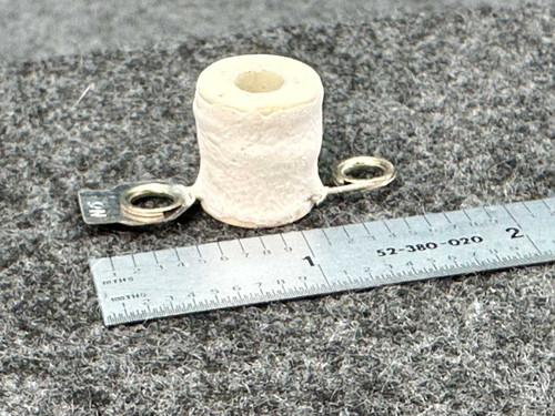 Allen-Bradley N6 Type N thermal overload heater element next to a ruler showing its size.