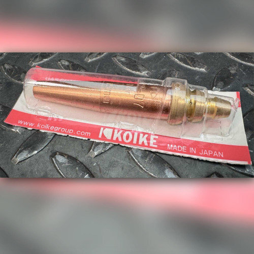 Koike 102-D7-1 cutting tip in blister card on diamond plate steel