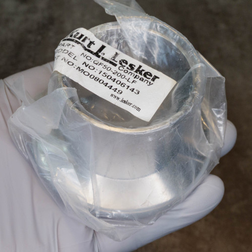Kurt J. Lesker label: PART NO:QF50-200-LF, MODEL NO:150406143, INV NO:MO0804449. New condition in clear plastic bag.