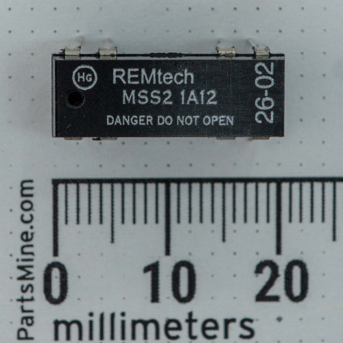 REMech MSS2 1A12 relay, "HG" symbol, "DANGER DO NOT OPEN", date code "26-02", clean body, pins bright.