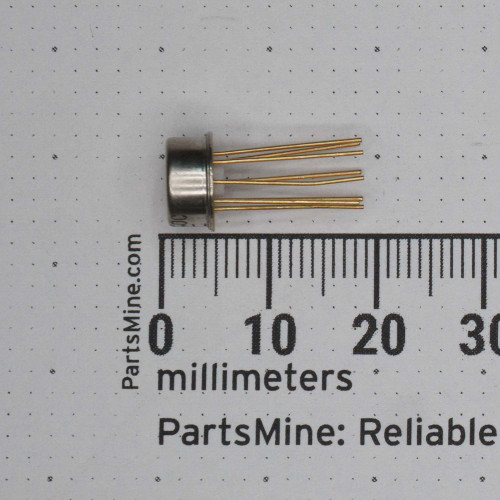 TO-99 metal can, 8 gold leads, partial text visible on body including code 3279. Leads straight, no visible damage.