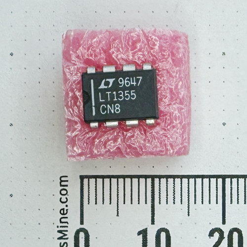 Linear Tech LT1355 CN8 integrated circuit in pink foam.