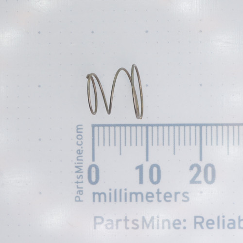 Side view of Century Spring TA-2271CS conical compression spring next to a metric ruler.