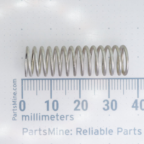 Side profile of Century Spring A9-45CS compression spring alongside a millimeter ruler.