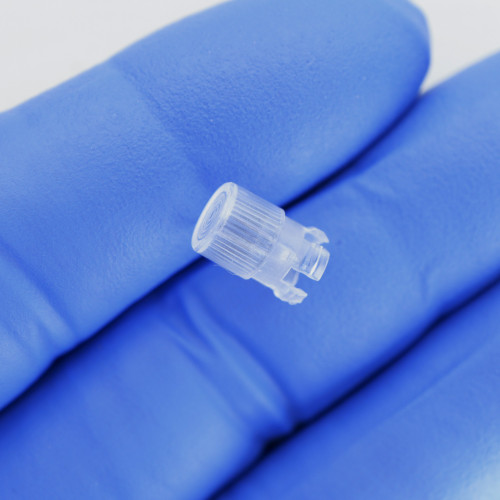 Clear plastic PARTS MINE A-7893 LED lens cap showing ribbed body and mounting tabs.
