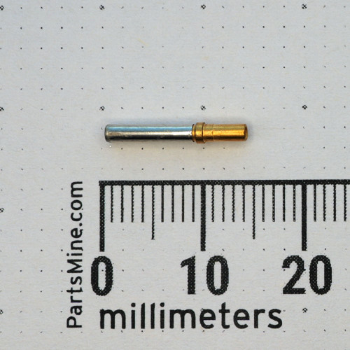 ITT Cannon 031-1007-000 connector contact next to a millimeter ruler.
