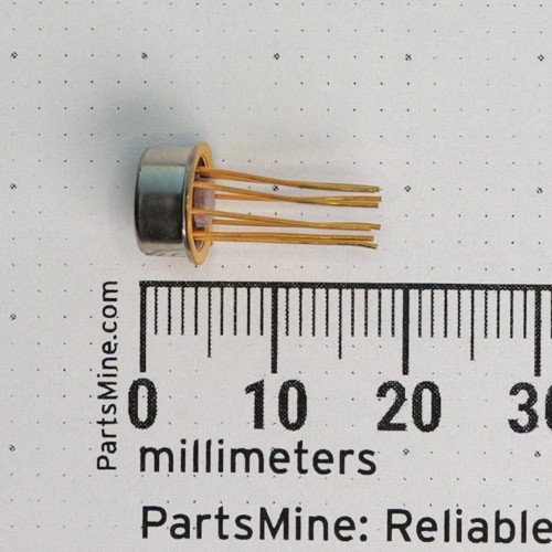 Microsystems International ML741CT in a metal can package shown against a millimeter scale.