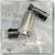 Disassembled 7-pole DIN in-line socket: bright metal shell, black boot, contact insert, clamp and screw