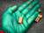 Copper oval sleeves, uniform warm patina, no tarnish or deformation visible, clean bores intact.