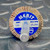 Front view along the shank of Merit 08834137602 flap wheel showing label specifications.