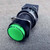 IDEC LA1P-1C08-G 16mm round green LED pilot light assembled, black bezel and metal mounting latch