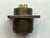 Close side elevation of MS3102A14S-5P with AMPHENOL MS3102A stamping, olive drab flange, coupling threads