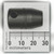 Dark Proto impact socket beside millimeter ruler, 7210HF struck into the body