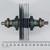 Stud-mount selenium rectifier, six fins visible, approximately 110mm span. Brass-toned washers and hex nuts show patina. Light surface dust present.
