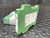 Green Phoenix Contact MCR-1CLP-I/I-00 isolator module standing upright beside its original printed carton