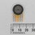 Motorola MPX4250A absolute pressure sensor element with six gold pins, shown against a millimeter scale.