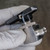 Angled view of SS-43GS4 end connection threads, packing nut, and handle set screw