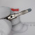 Nickel-finish barrel with two black-insert Allen screw ports visible; spring-tine 4mm tip with gray solder bead at end.