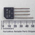 Black molded square body marked DII 1N, RS 402L, with +, -, and AC pin labels. Four leads show light tarnish. Body approx 10mm wide.