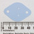 Light blue silicone TO-3 insulator pad with two large mounting holes and two small center holes; approximately 45mm wide.