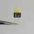 Front view of Motorola MPSU10 transistor showing MMPS U10 marking and gold-plated leads.