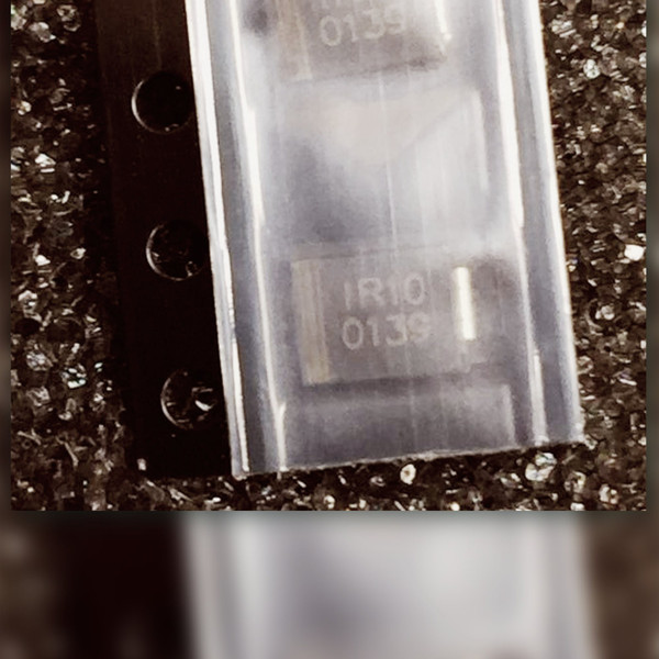 International Rectifier MBRS1100TR Schottky rectifiers in cut tape showing package marking IR10.