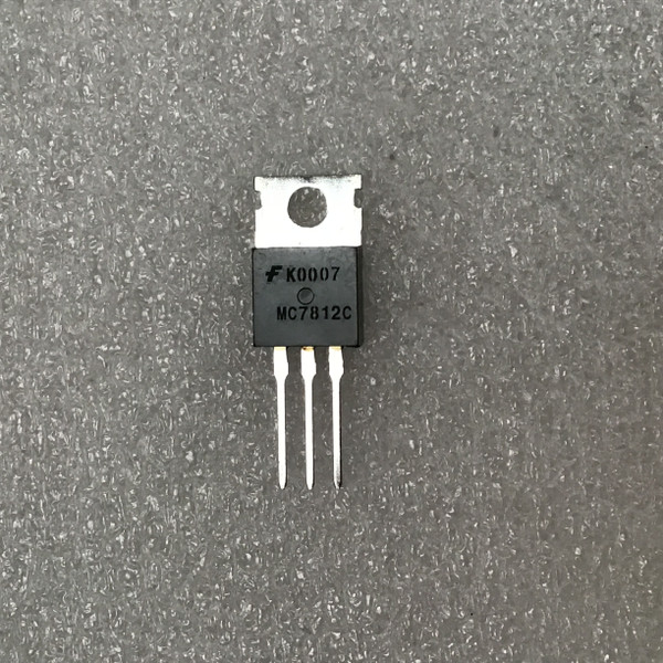 Fairchild logo FK0007 MC7812C marking. Leads are clean and straight, no visible damage or corrosion.