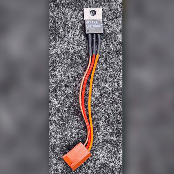 National Semiconductor LM7808CT TO-220 regulator with three wire pigtail and orange connector housing