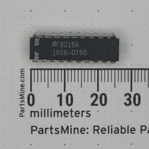 National Semiconductor B215A 1826-0750 IC showing clean pins, no visible damage, and clear markings.