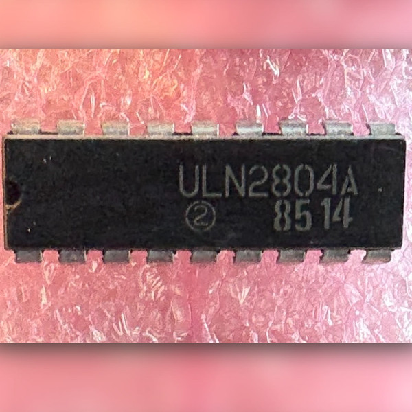 Top view of Sprague ULN2804A DIP-18 integrated circuit showing part markings.
