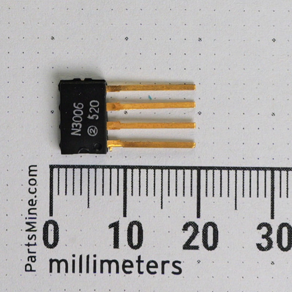 Unbranded N3006 4-pin component next to a millimeter ruler.