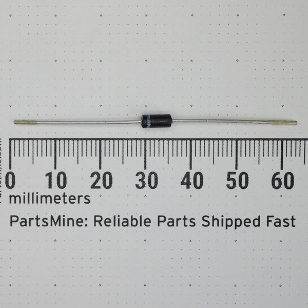 ITT WEP170 diode positioned against a millimeter ruler.