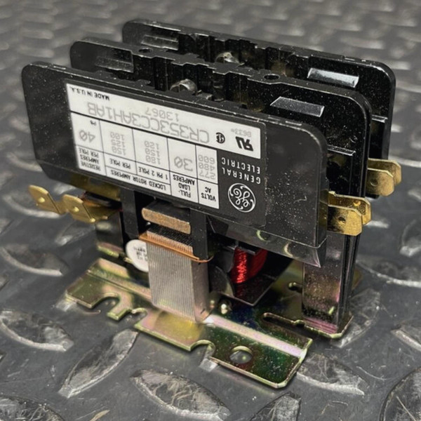 GE CR353CC3AH1AB definite purpose compact contactor showing coil and terminals.